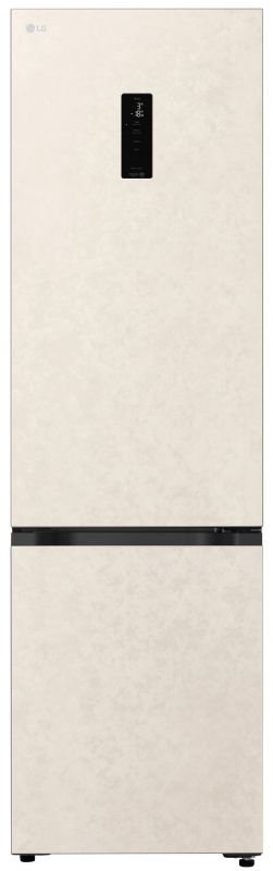 Холодильник LG з нижн. мороз., 203x60х68, холод.відд.-262л, мороз.відд.-113л, 2дв., E, NF, інв., диспл зовн., зона св-ті, бежевий