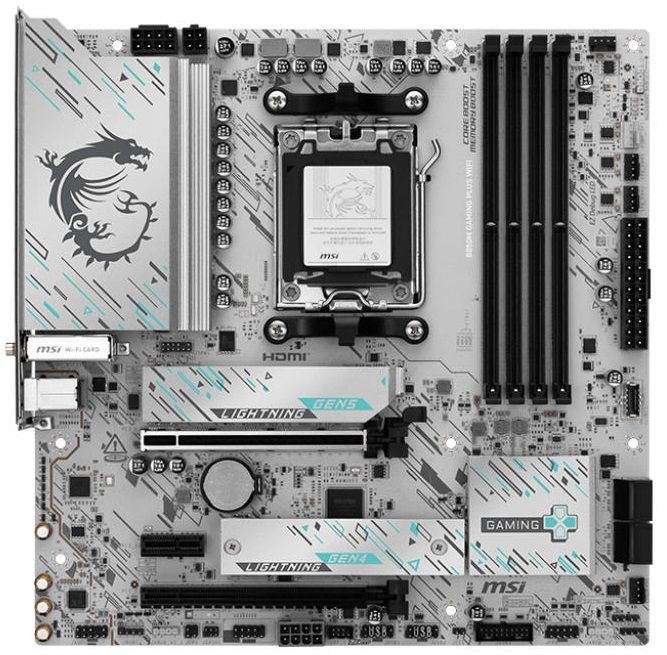 Материнcька плата MSI B850M GAMING PLUS WIFI sAM5 B850 4xDDR5 M.2 HDMI DP WiFi BT mATX