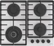 Варильна поверхня Gorenje газова на склі, 60см, чавун, білий