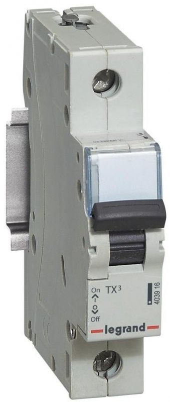 Автоматичний вимикач Legrand Tx3 C 16А 1п 6ka