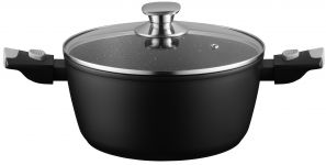 Каструля зі скляною кришкою ARDESTO Gemini Bari, 3.9л, алюміній, чорний