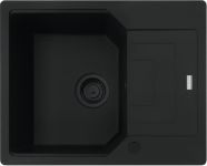 Мийка кухонна Franke Urban, фраграніт, прямокутник, з крилом, 620х500х220мм, чаша - 1, врізна, оборотна, UBG 611-62, чорний матовий
