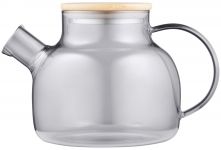 Заварник ARDESTO Graphite 1000мл, боросилікатне скло, бамбук, cірий
