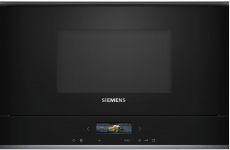 Мікрохвильова піч Siemens вбудована, 21л, електр. керув., 900Вт, гриль, дисплей, чорний