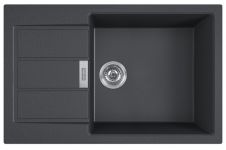 Мийка кухонна Franke Sirius, тектонайт, прямокутник, з крилом, 780х500х200мм, чаша - 1, накладна, S2D 611-78 XL , чорний