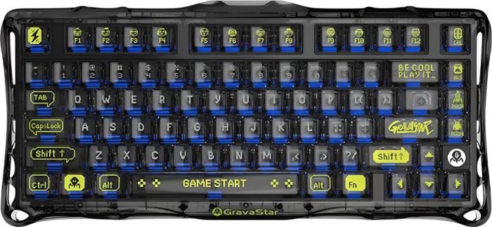 Клавіатура механічна GravaStar Mercury K1 Lite 80keys, GravaStar x BSUN Grey, BT/WL/USB, чорний