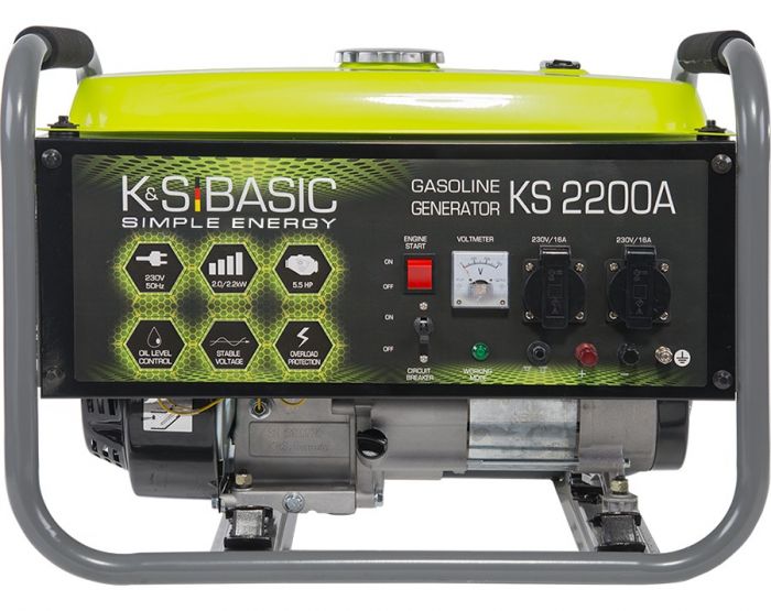 Генератор бензиновий Konner&Sohnen  KSB 2200A, 230В, 2.0 кВт, ручний стартер, 33.2кг