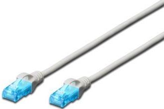 Патч-корд DIGITUS CAT 5e UTP, 0.5м, AWG 26/7, CCA, PVC, сірий