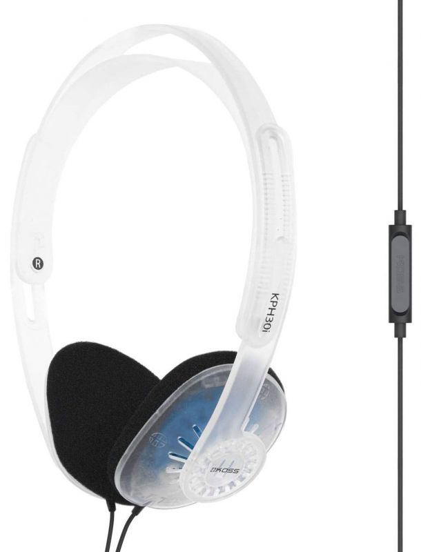 Навушники On-ear Koss KPH30i 3.5 mini-jack, 1.2м, Mic, Прозорий