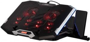 Підставка для ноутбука 2E GAMING CPG-004, до 15.6", 2xUSB-A, LCD/phone holder, RGB, чорний