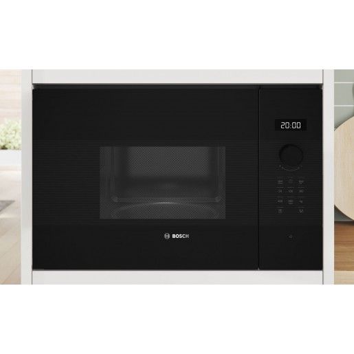 Мікрохвильова піч Bosch вбудована, 20л, електр. керув., 800Вт, дисплей, чорний