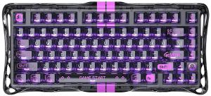 Клавіатура магнітна GravaStar Mercury V75 Lite 75keys, Blackcore, USB-A, Transparent Black