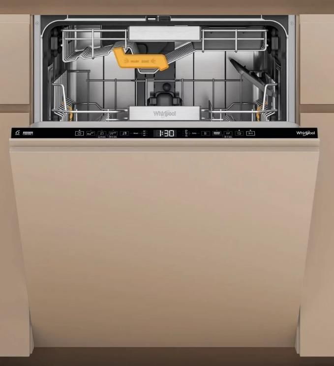 Посудомийна машина Whirlpool вбудована, 14компл., B, 60см, дисплей, 3й кошик, білий