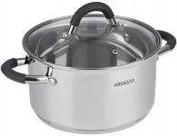 Каструля зі скляною кришкою ARDESTO Gemini Salerno, 3.4л, нержавіюча сталь, силікон