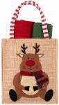 Подарунковий набір рушничків в мішечку ARDESTO Christmas Deer 38х63см, 2шт, 100% бавовна, червоний, зелений