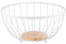 Кошик ARDESTO Midori 25х25х13см, метал, дерево, білий