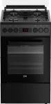 Плита Beko комбінована, 60л, 50x60см, дисплей, конвекція, чавун, чорний